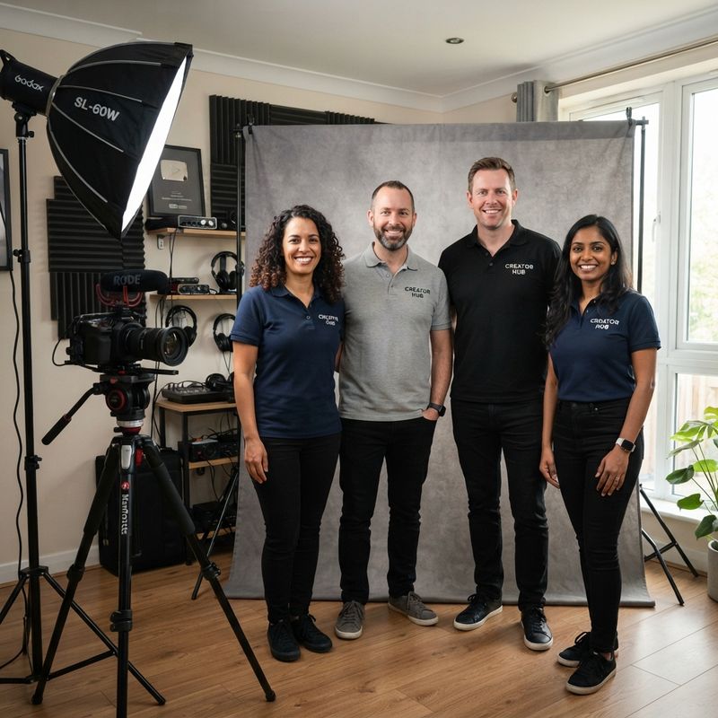Vallkay stands and LED wands set up in a home studio